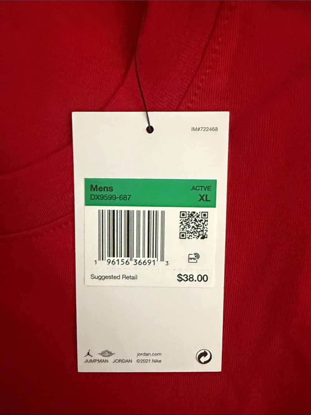 Jordan Red Short Sleeve Graphic Tee with Black & White Logos